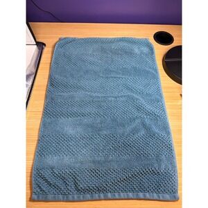 Truly Lou Blue Textured Hand Towel 25x16 Cotton Bathroom Spa Decor
